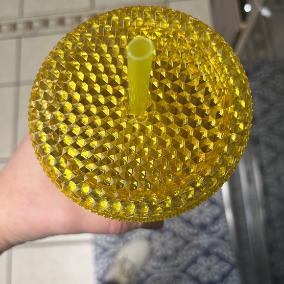 NWT gold foil studded Starbucks cup lid and straw. - Picture 2 of 3